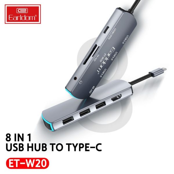 هاب 8 پورت USB-C ارلدام مدل ET-20W