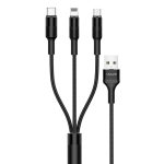 کابل تبدیل USB به MicroUSB/لایتنینگ/USB-C یوسمز مدل SJ-219 طول 1.5 متر