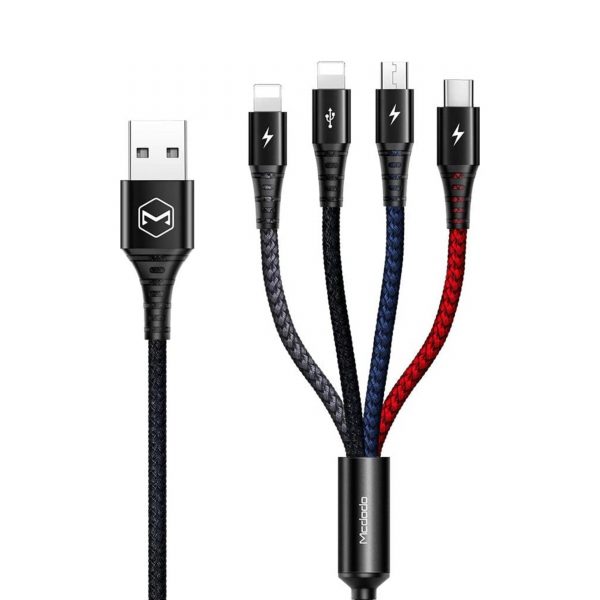 کابل تبدیل USB به لایتنینگ/ MicroUSB / USB-C مک‌دودو مدل CA-6320 طول 1.2 متر