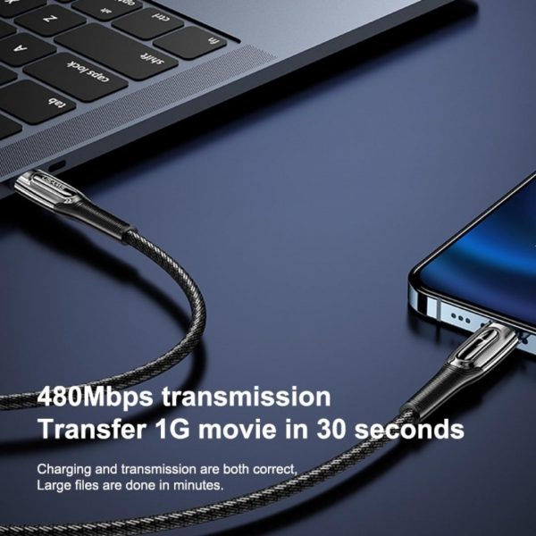 کابل تبدیل لایتنینگ به USB-C یوسمز مدل US-SJ496 طول 1.20 سانتی‌متر