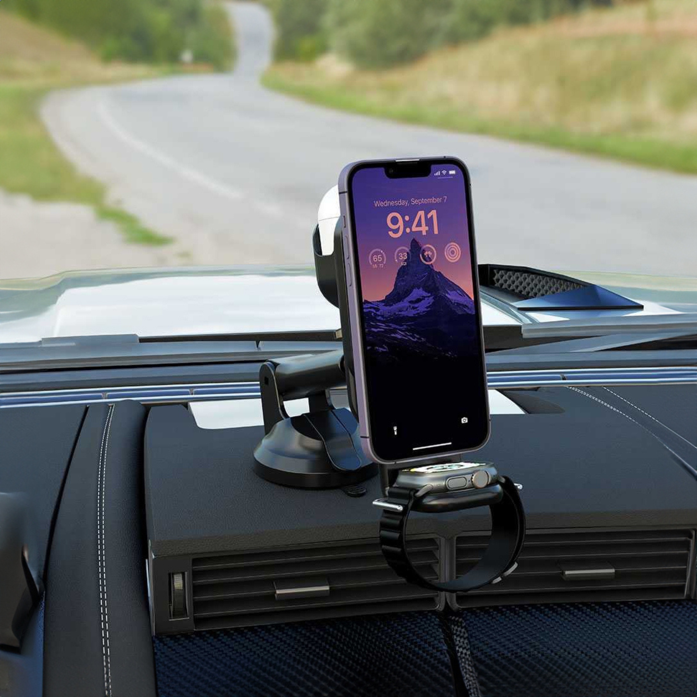 پایه نگهدارنده شارژر گوشی موبایل پرودو مدل CarMag به همراه شارژر فندکی