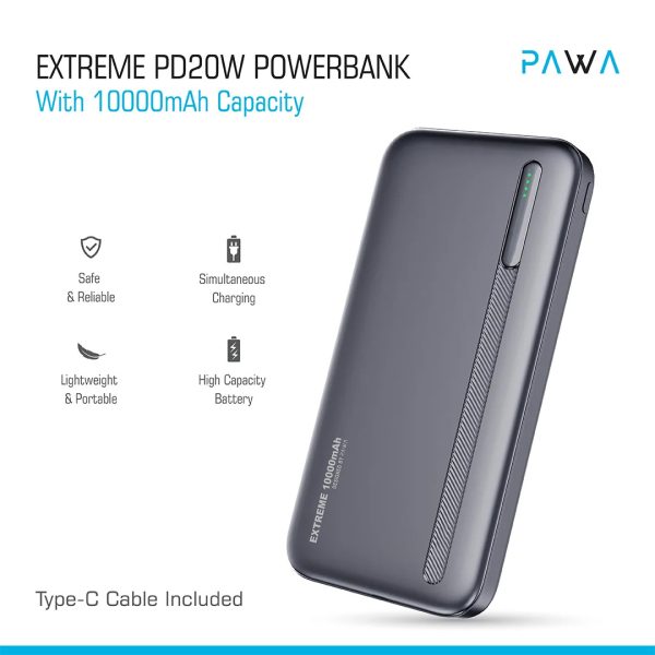 پاوربانک  پاوا مدل Extreme PD20W ظرفیت 10000 میلی آمپر ساعت